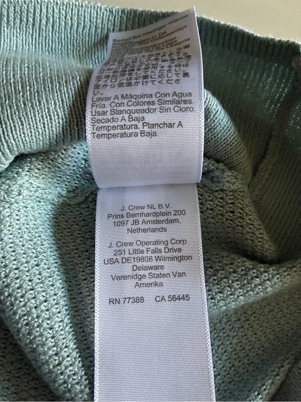 J. Crew Men’s Sage Green Crewneck Knit Sweater. M. NWT with defect.